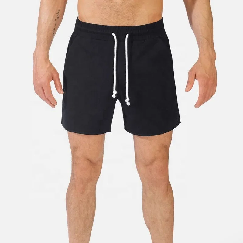 Mid-length drawstring waist 95% cotton 5% spandex shorts for men