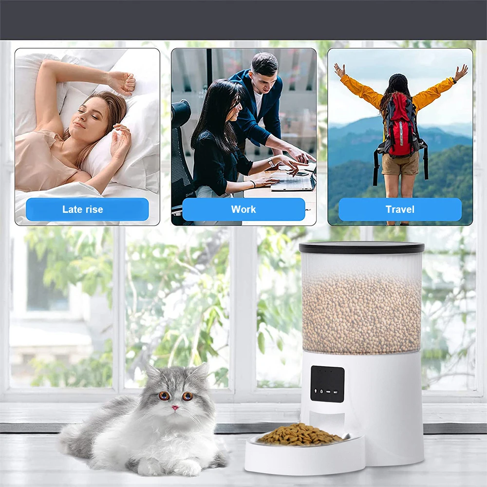 Hot selling pet feeder WiFi automatic feeding APP controlled cat food feeding machine cat and dog feeding bowl