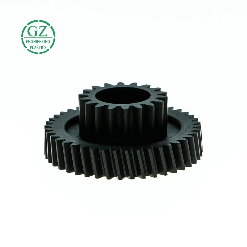 ISO9001 manufacture molded low friction nylon PA66 gear plastic double spur gear