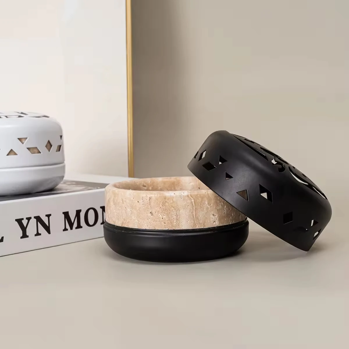 100% натуральный мрамор травертин мабхара мубхар кувшин уникальный Арабский Дизайн арабский каллиграфический бахур для уда