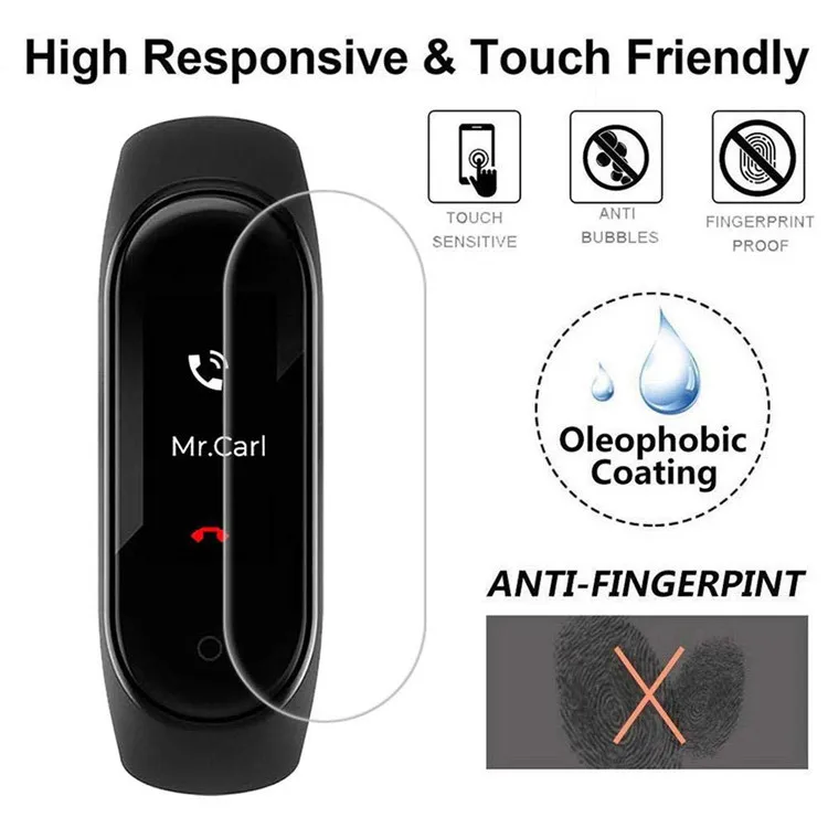 Защитная пленка для смарт-часов Mi Band 6 Защита экрана Xiaomi Watchband мягкая из ТПУ