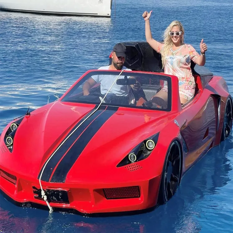 pleasure boat jetski car boat driving car boat on water