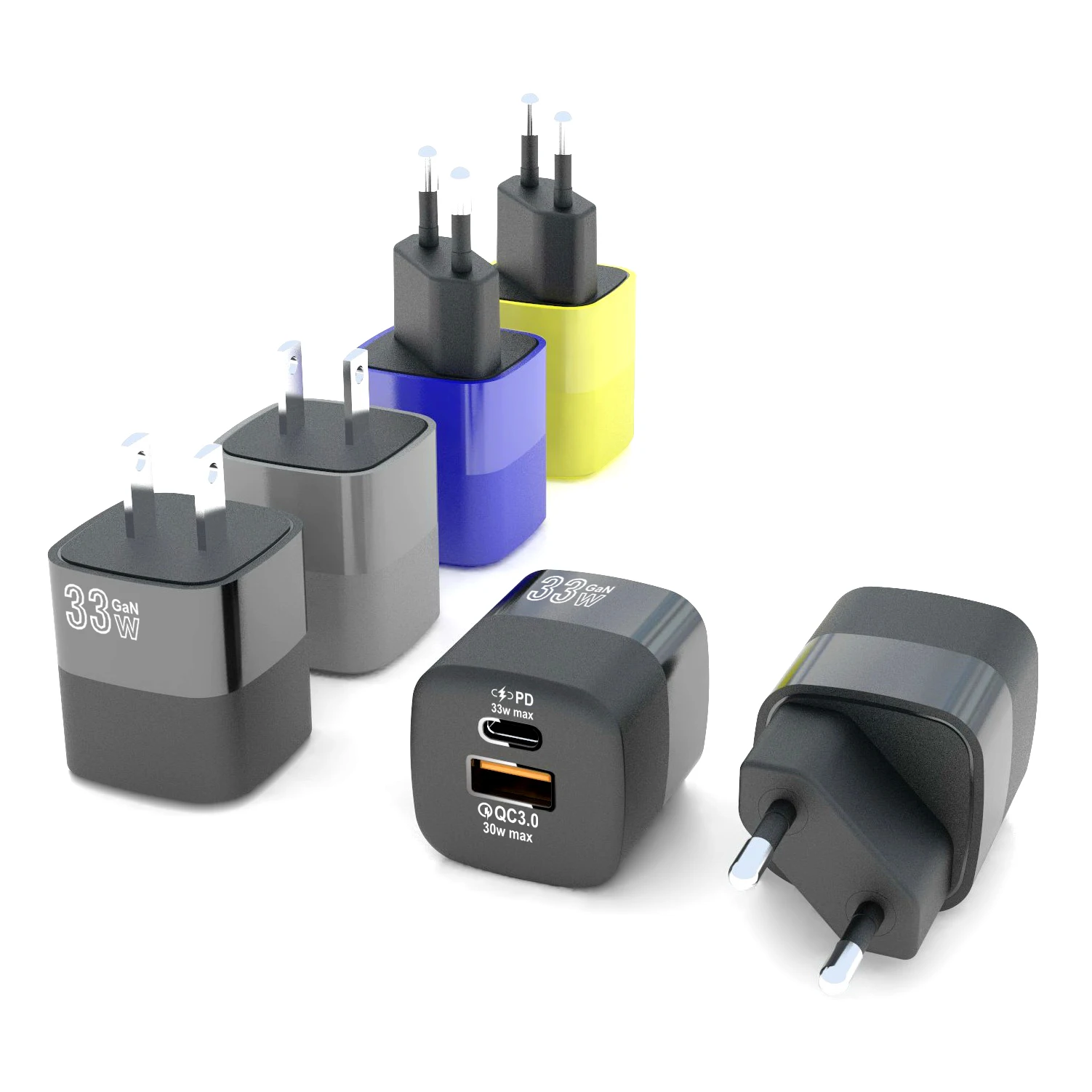 Hot selling 33W gallium nitride charger suitable for Apple iPhone 15 Huawei super fast charging PD head