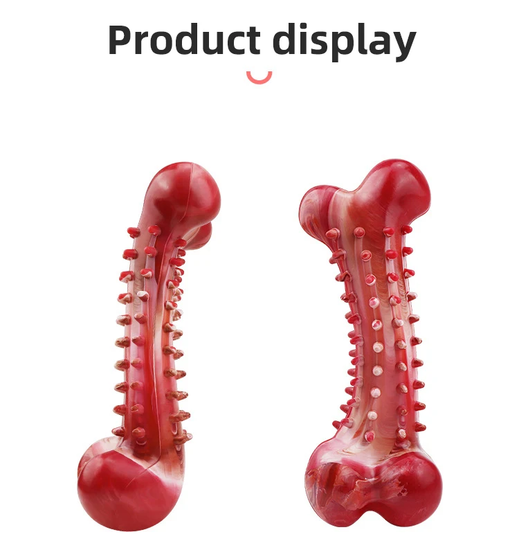 Top Seller Ultra Durable Pet Tooth Cleaning Interactive Bone Toys Rubber Dog Chew Toy For Aggressive Chewers