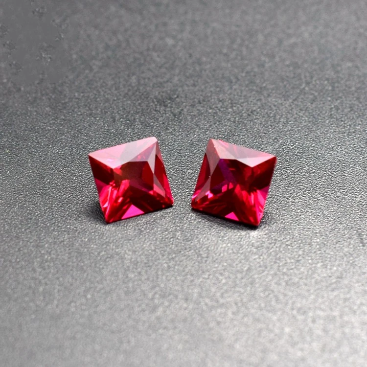 Высококачественный квадратный рубин, цена за камень, драгоценные камни 5 #, корундовый Рубин