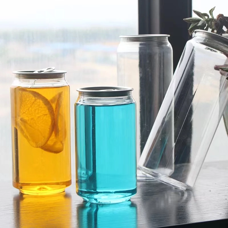 250ml 330ml 350ml 500ml 650ml PET clear juice can with easy open end plastic beverage can