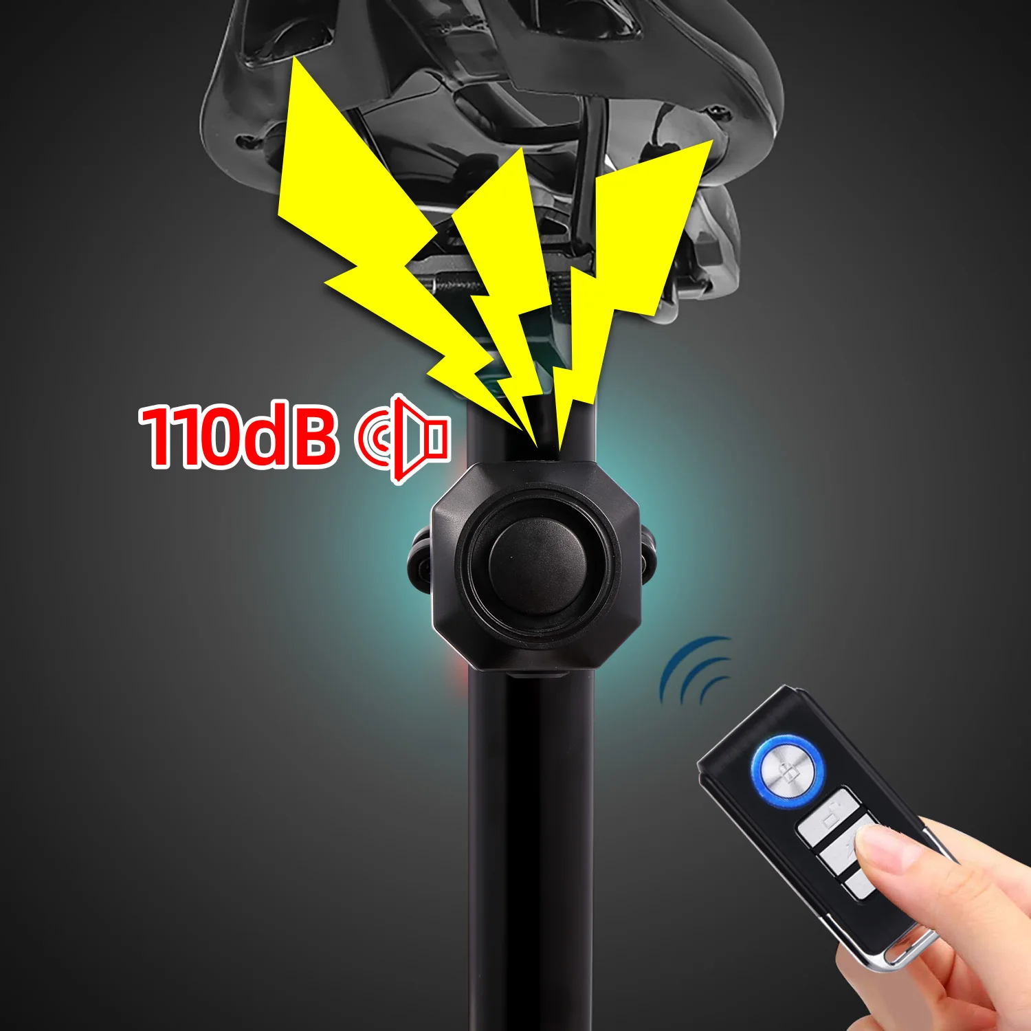 110dB thief for waterproof bike e-bike with anti remote control  IP65 alarm motor theft wireless bicycle alarm