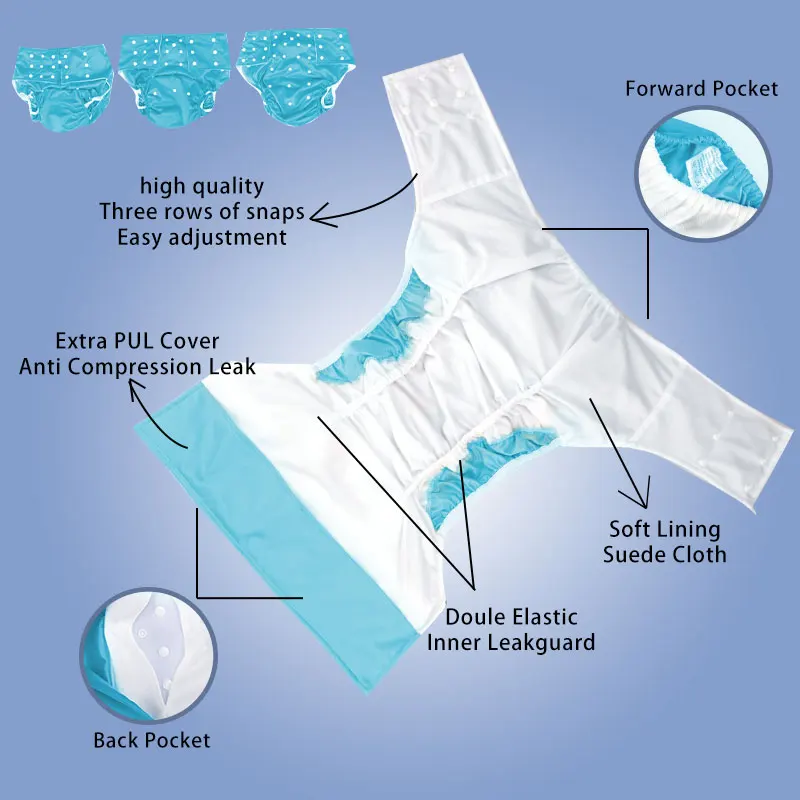 Babyshow Plus size  Breathable Leak-proof Adult Diaper For Disable Old People Incontinence Women  Adult Cloth Diapers in bulk
