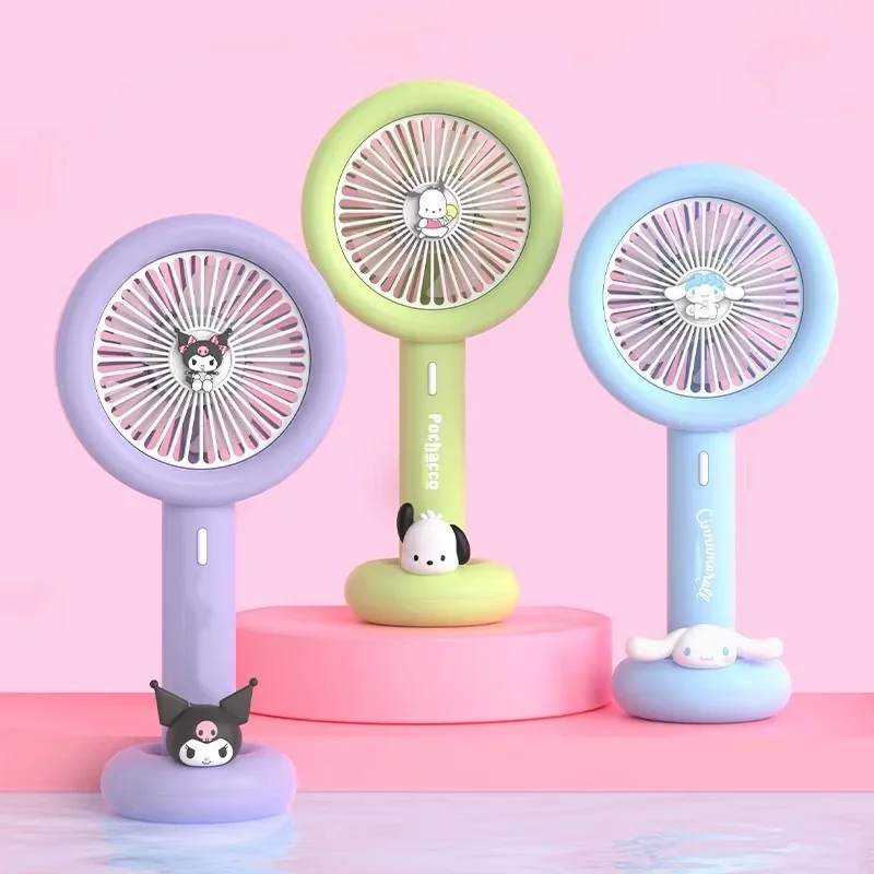 Bot new hot kawaii kulomi pochacco cinnamon Small Fan Portable USB Rechargeable Travel Handheld anime Pocket summer Electric Fan