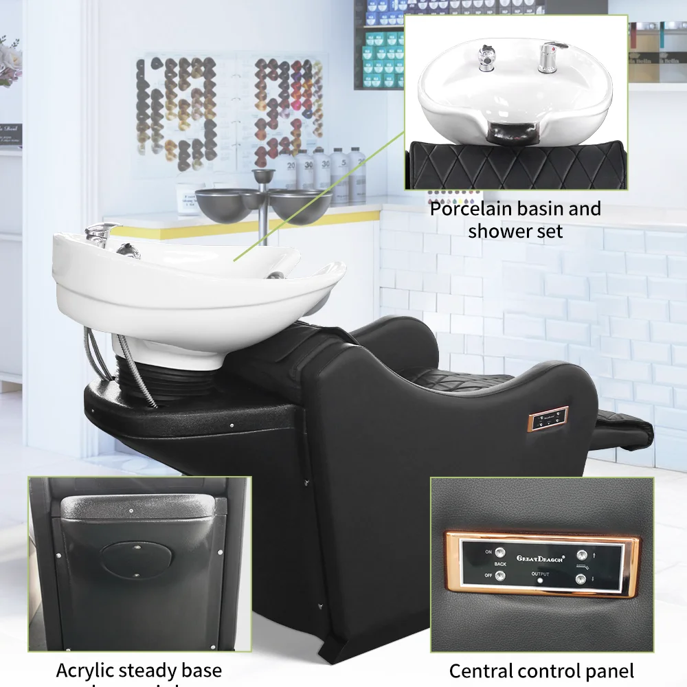 Factory Supplier Luxury Modern White Electric Massage Shampoo Bed Salon Sink Hair Washing Chair