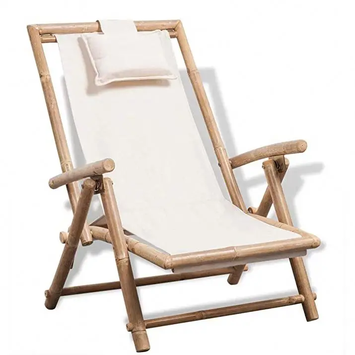  Custom Design Low Price Silla De Playa Simple Style Seat Leisure Foldable Lightweight Natural Bamboo Beach