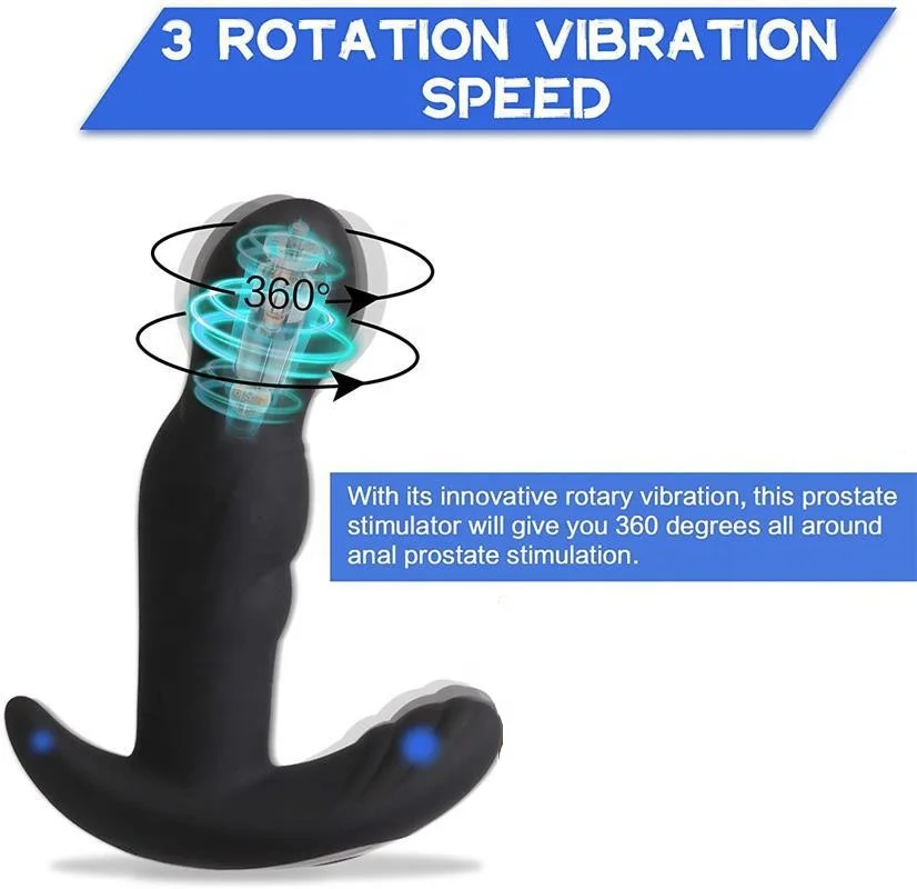 Wholesale Rotation prostate massage device with remote control for plug butt Male Prostate Massager