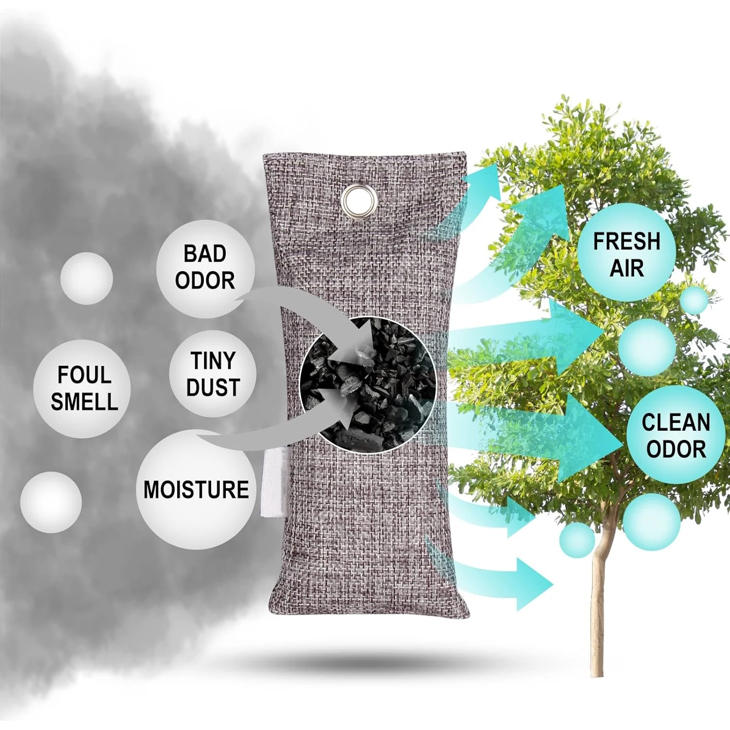 LEGREEN Bamboo Charcoal Odor Absorber Bags Car Air Freshener Shoe Deodorizer Bag
