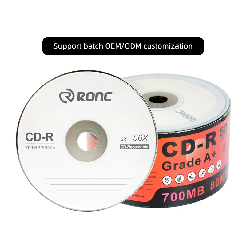 RONC Factory Wholesale Recordable Empty CD Music 700 MB Printable Blank Disc CD-R Disk