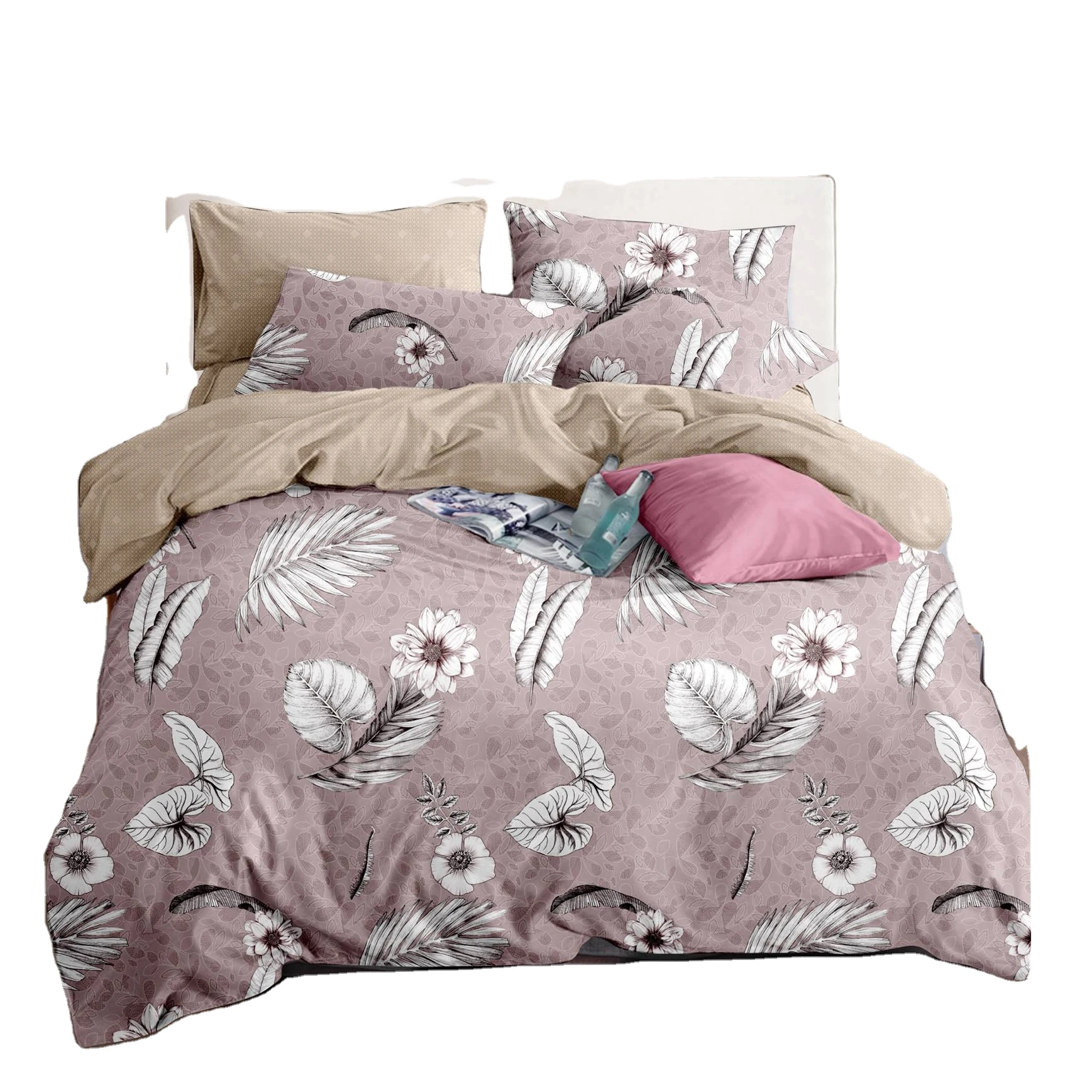 Factory Wholesale 1800tc Egyptian Cotton  Microfiber Linen Home Textiles bedding sets 7 pieces