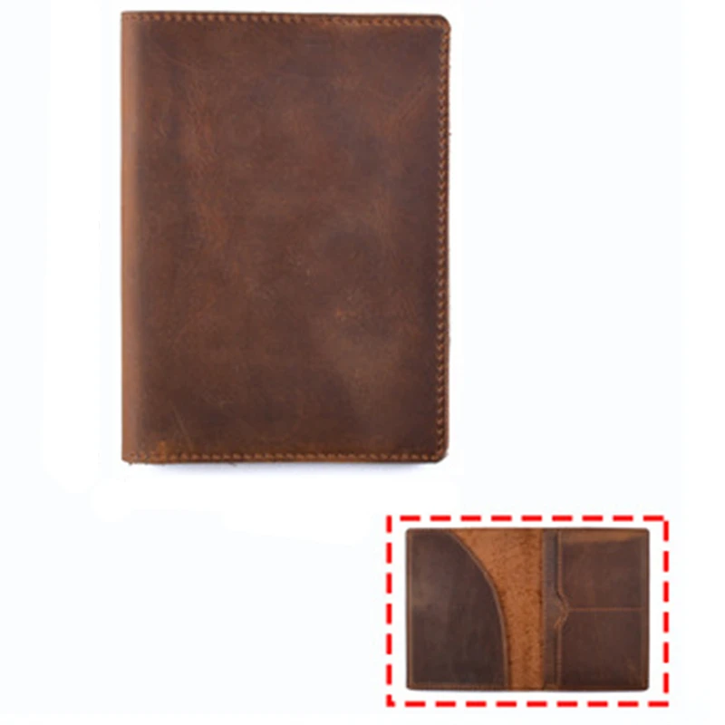 High Quality Retro Custom ID Credit Card Holder Genuine Leather Passport Cover Holder For Unisex