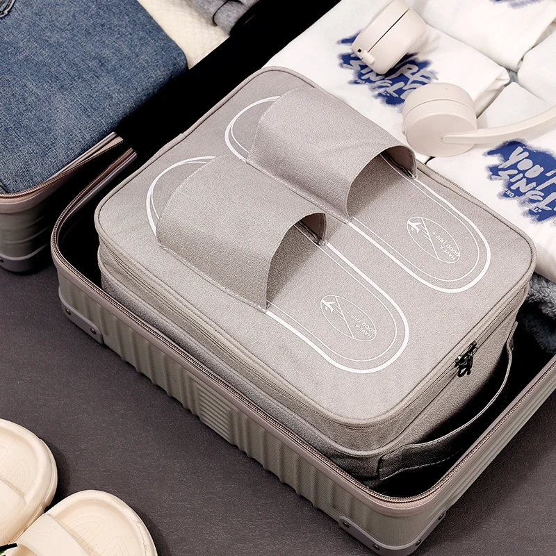 Multi-functional Organizer Portable Polyester Travel Foldable Handle Zipper Shoe Slippers Sneakers Storage Bag