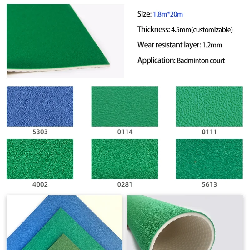 PVC vinal floor 4.5mm Badminton Floor Mat Indoor Sport Flooring