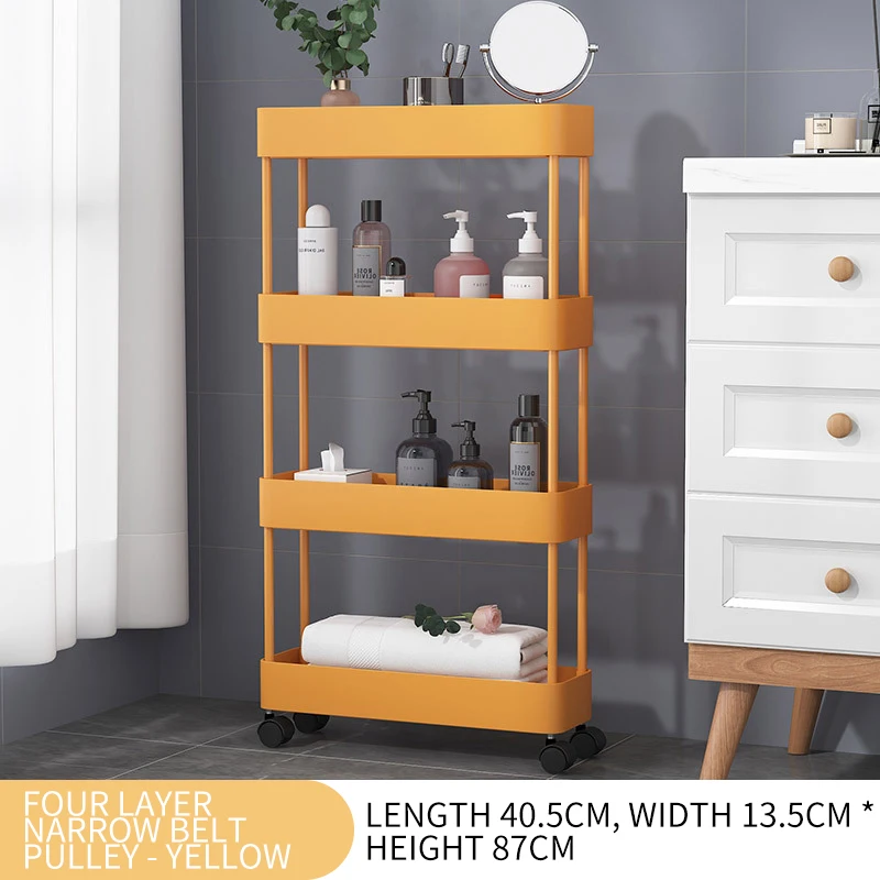 Removable frame multi layers of bathroom storage frame refrigerator kitchen gap storage rack manufacturers direct sales