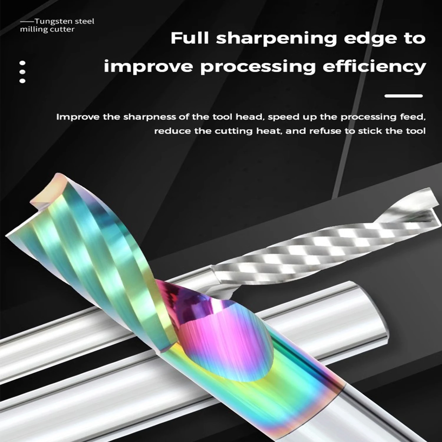 MDBT Single flute 3.175MM spiral carbide end mill tungsten steel end mill for aluminum Mold Making for aluminum