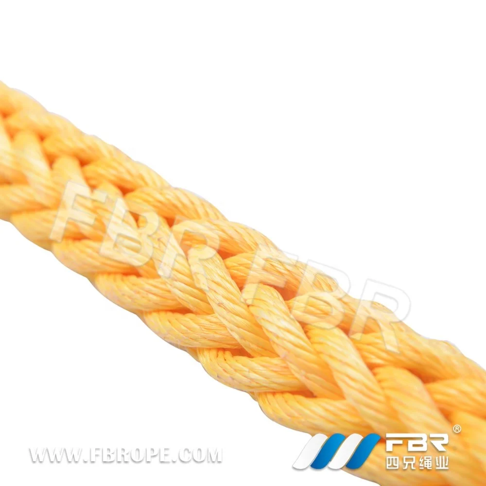 FBR high quality Polypropylene rope 64mm synthetic rope 8/12 strands as mooring hawsers
