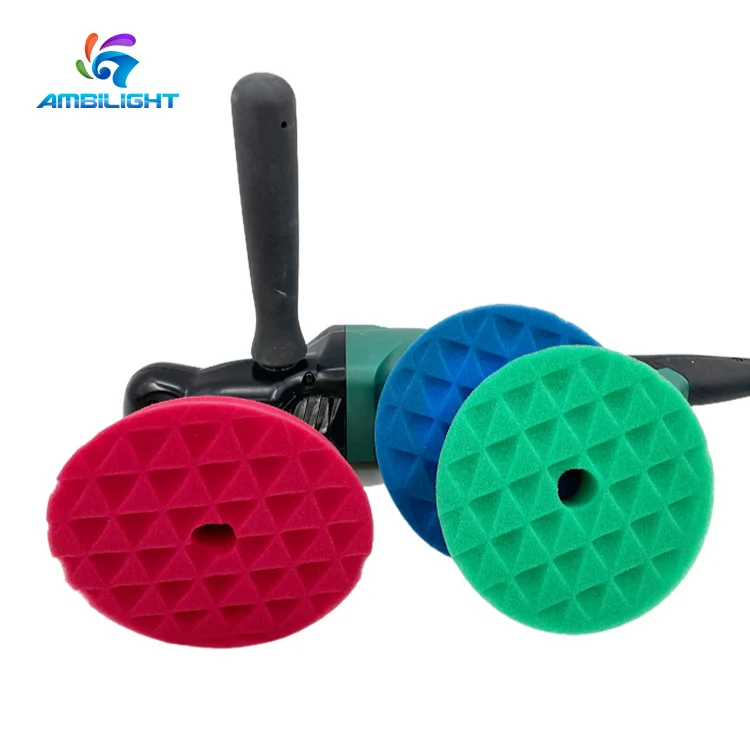 150 mm Car Beveled Triangle Polishing Foam Pads 6 Inch Buffing Waxing Sponge for DA Polisher