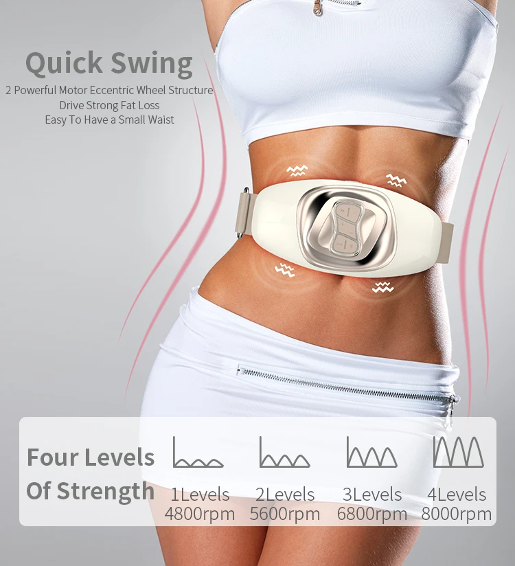 2024  New Fat Burning Abdominal Electric Rechargeable Belly  Machine Slimming Vibration Portable Belt Women Weight Loss Machine