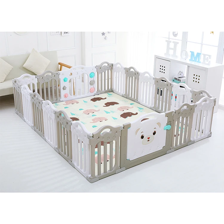 Kindergarten item bear style children Indoor play area plastic fence playground fence plastic garden fence for kids