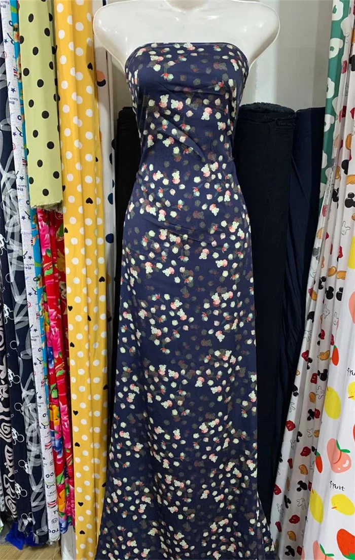 2022 Anti static Waterproof free shipping Cotton silk material viscose fabric silk fabric 60 digital printing qipao fabric