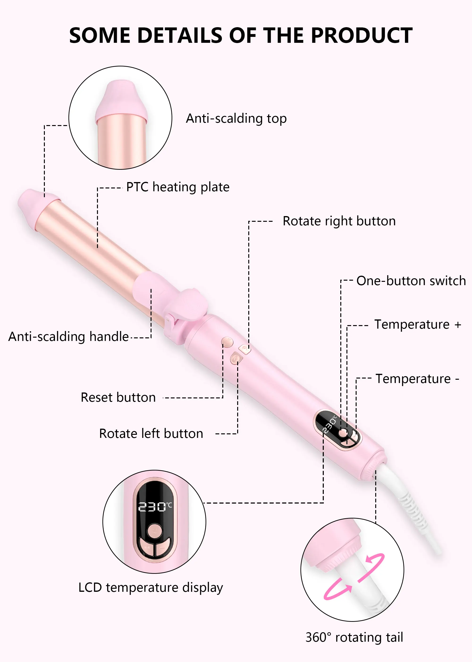 2 in 1 Wand Rotating Wand Waves Curler Styling Adjustable Height Hot Waver Cepillo Secador Wavytalk 5 in 1 Curling Iron