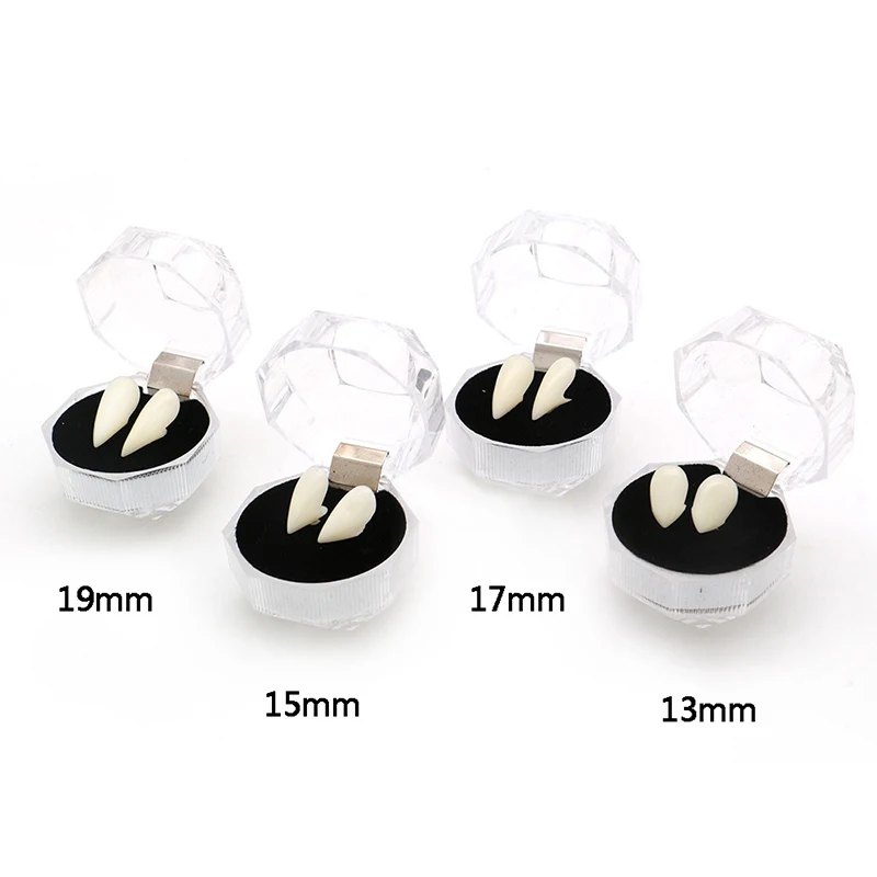 Hot Sale Vampire Teeth Glue 4 size Cosplay Vampire Fangs Holiday DIY Decorations Horror Adult For Kids Halloween Party Decor