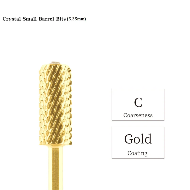5.35mm crystal small barrel bit-diamond carbide nail drill bits high quality nail art accessories and tools