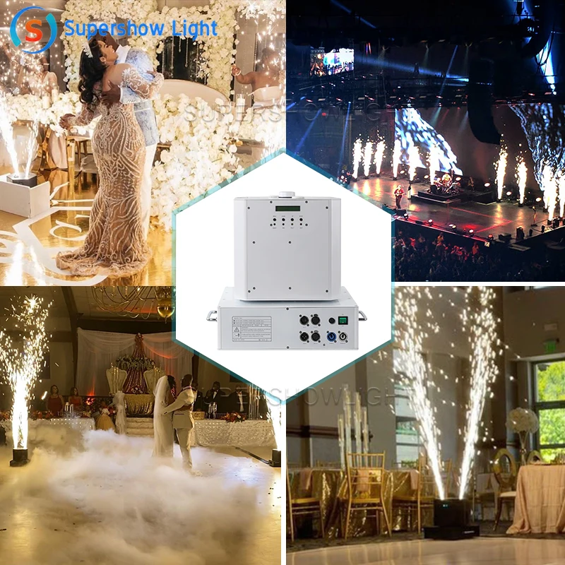 Dual Head Rotation Sparklers Fireworks stage Cold Flame Spark Spin Machine Dancing Spark Machine