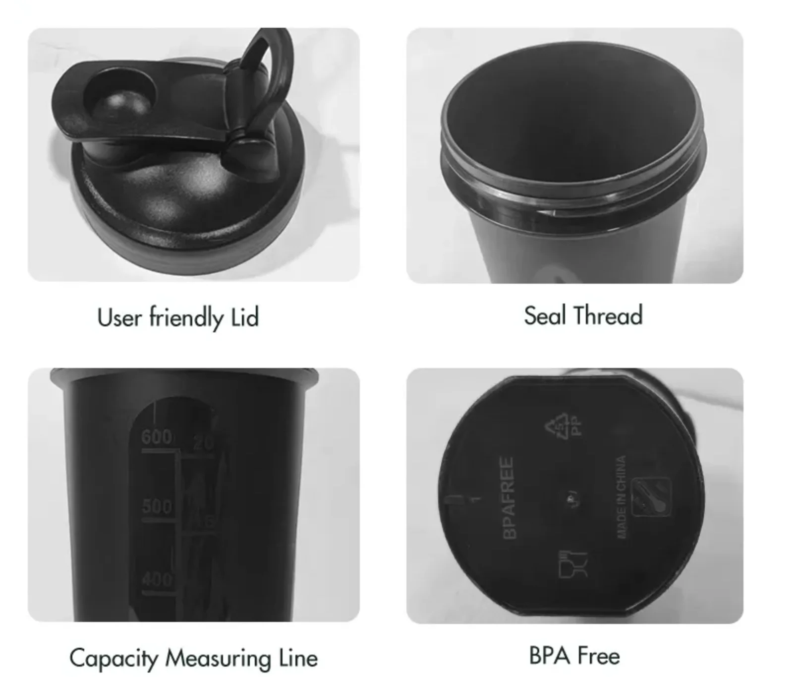 custom logo Reusable Sport Plastic Water Bottles Low Moq Gym Blender Protein Shaker Bottle