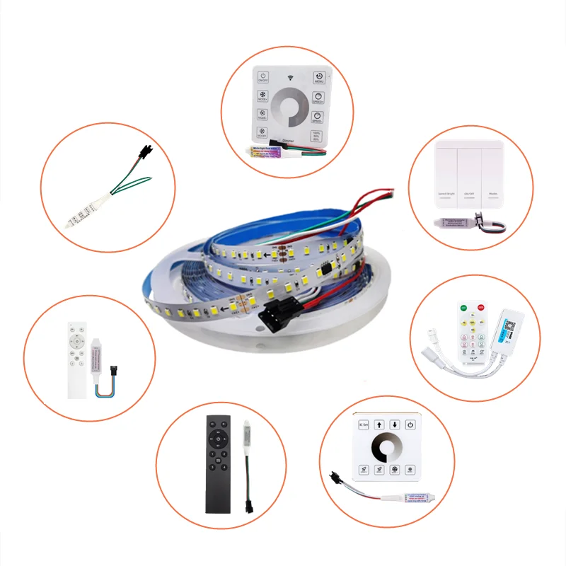 smart rgbic 24v 2835 flexible running led strip lights aluminum profile outdoor waterproof led strip light