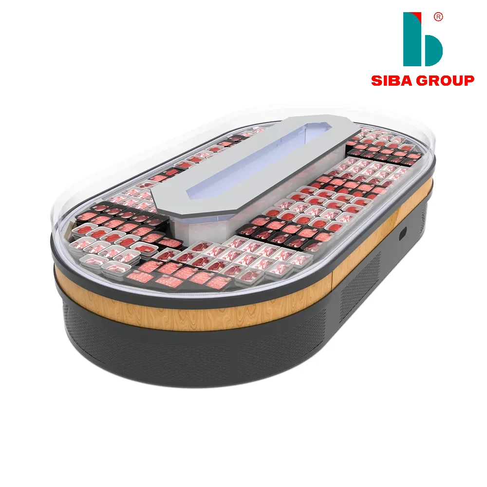 Hot Selling Open Fresh Meat Display Oval Shape