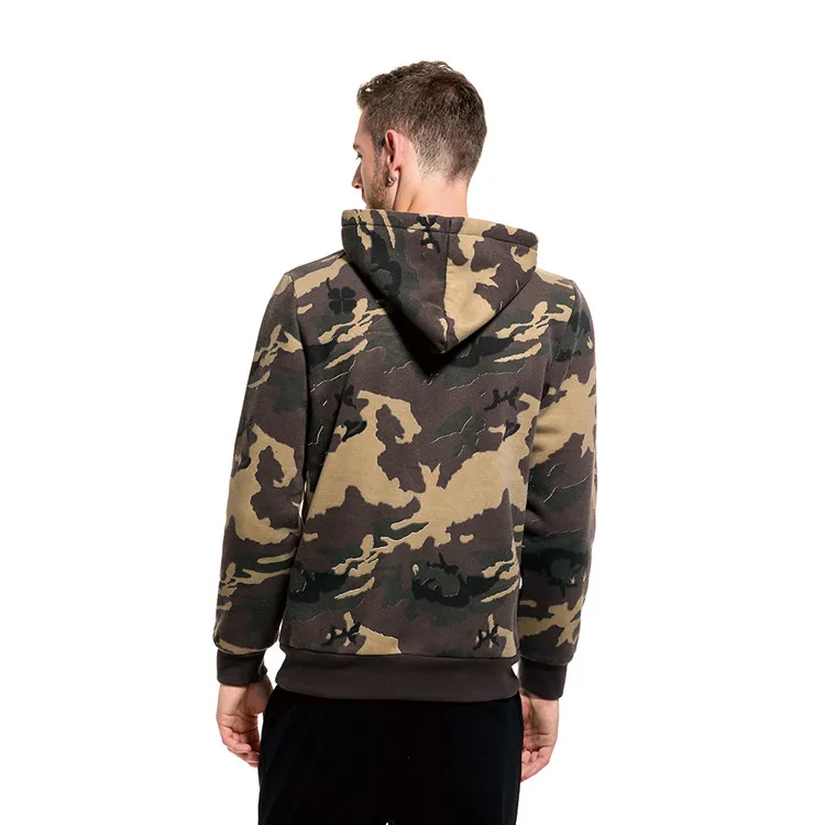 Men Custom Logo High Quality Oversized Camouflage Pullover Sweatshirt Gym Hoodies