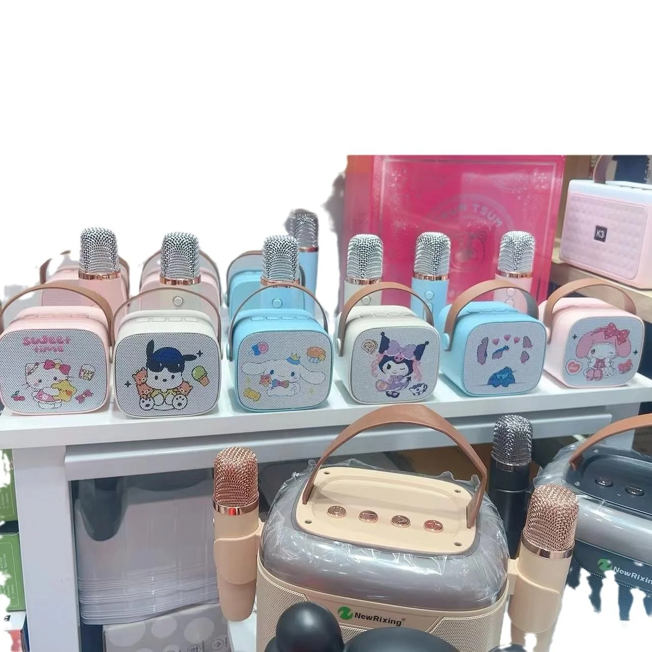 HL hot wholesale kitty kuromi melody Bluetooth Speaker With Microphone Set anime cartoon Outdoor Singing gifts for kids toys