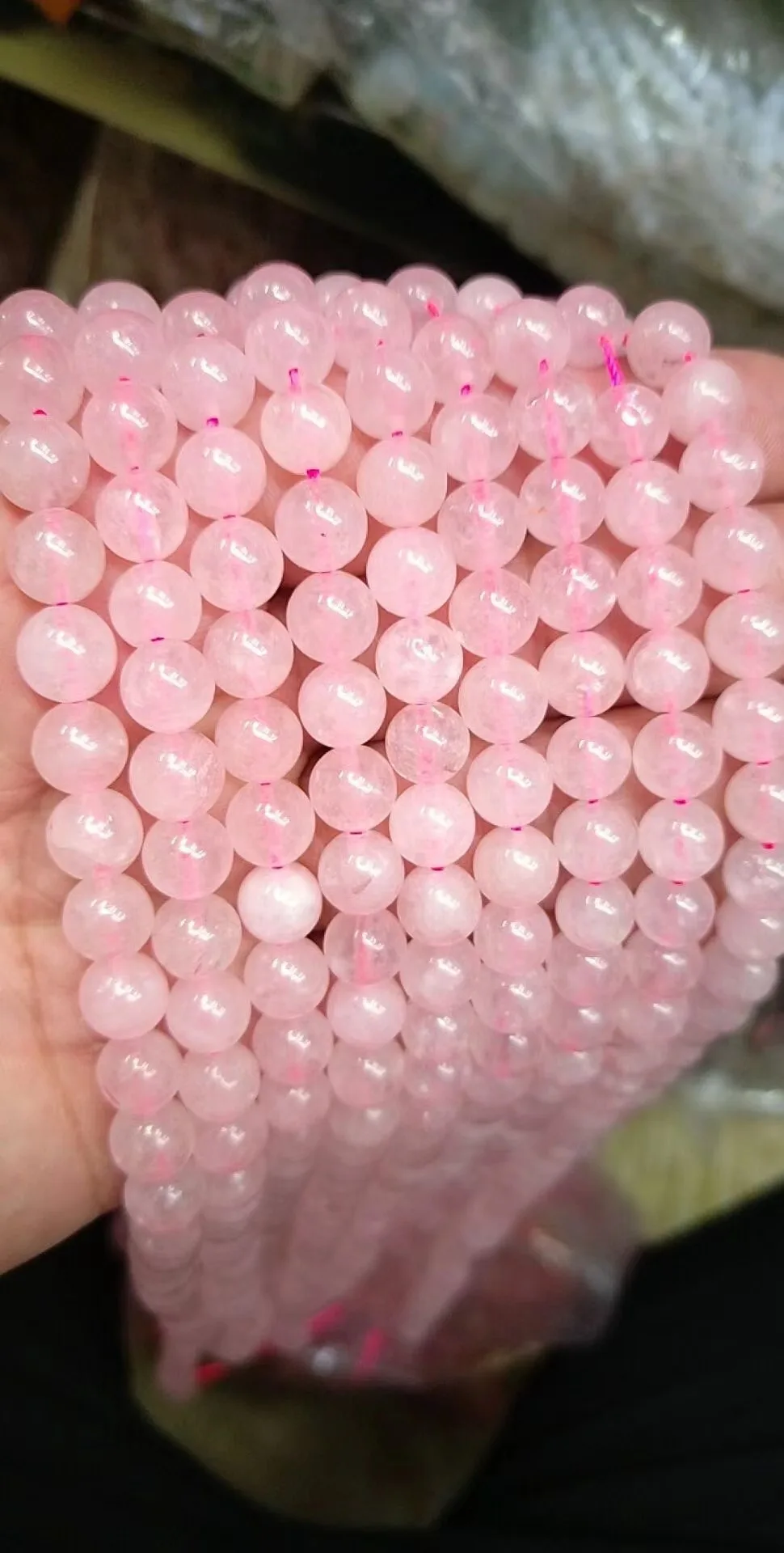 Wholesale beads natural crystal beads Natural Rose quartz Stone Beads for bracelets making