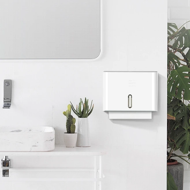 No punching square Refillable Paper Towel Dispenser Wall mounted ABS Jumbo Roll ABS kitchen tissue dispenser