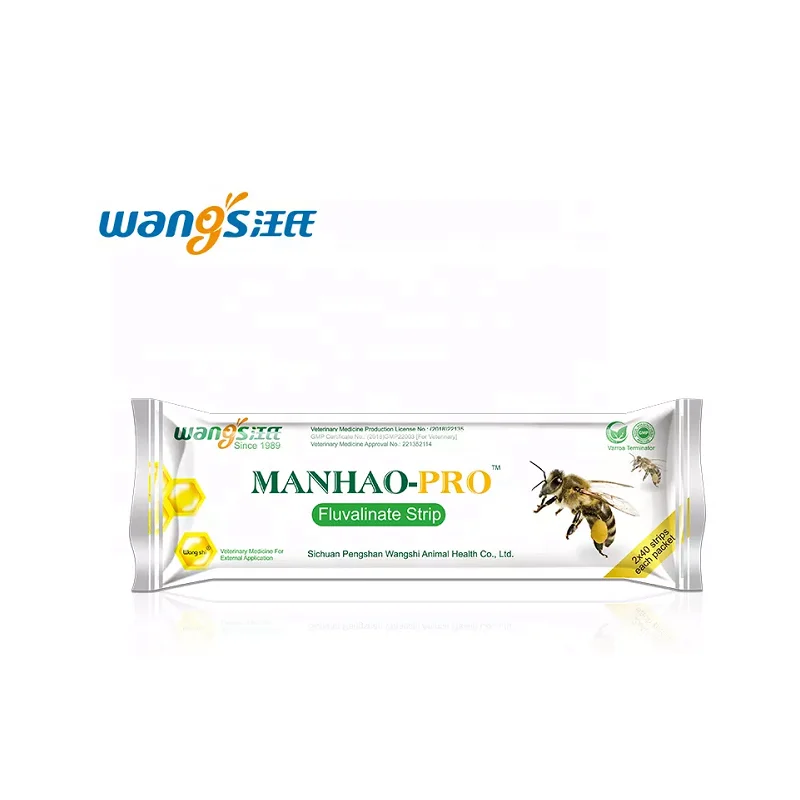 Factory Sale 80 Small Strips Wangshi MANHAO-PRO Fluvalinate Strips/Varroa Mite Killer For Beekeepers