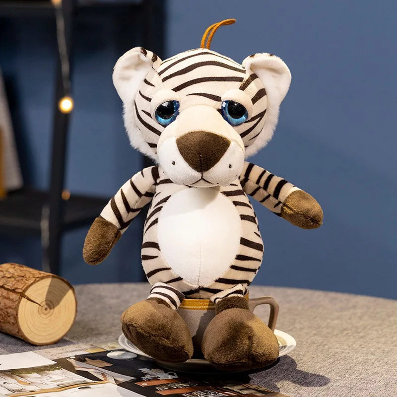 Custom Fox Cute Forest Animal Doll Zoo Lifelike Soft Plush Toy Lion Tiger leopard and with Rabbit High Quality