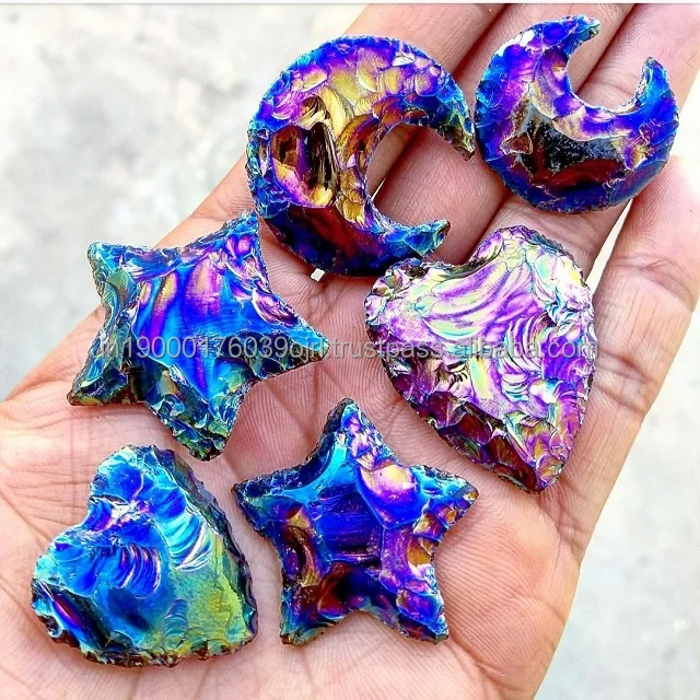 best selling india agate arrowheads opal opalite gemstone angel aura moon shape arrowhead for sale