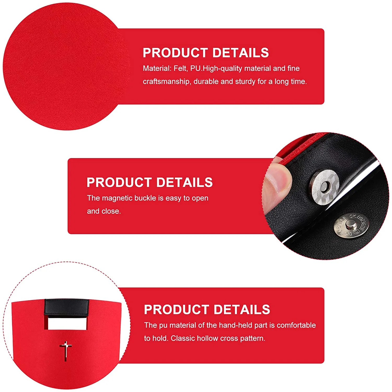 Amazon Products Eco-friendly felt handbag shopping bags carrying case with PU Leather