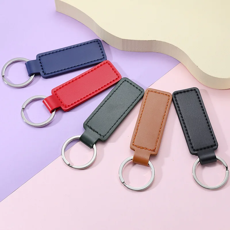 ya211 Wholesale in stock Fake Leather Keychain Keyring for Men Women Accessory Key Chain