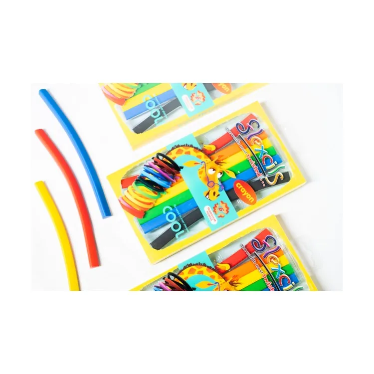 flexible crayon for toddlers with 6 colors from new material manufacturer non-toxic drawing tools for kids