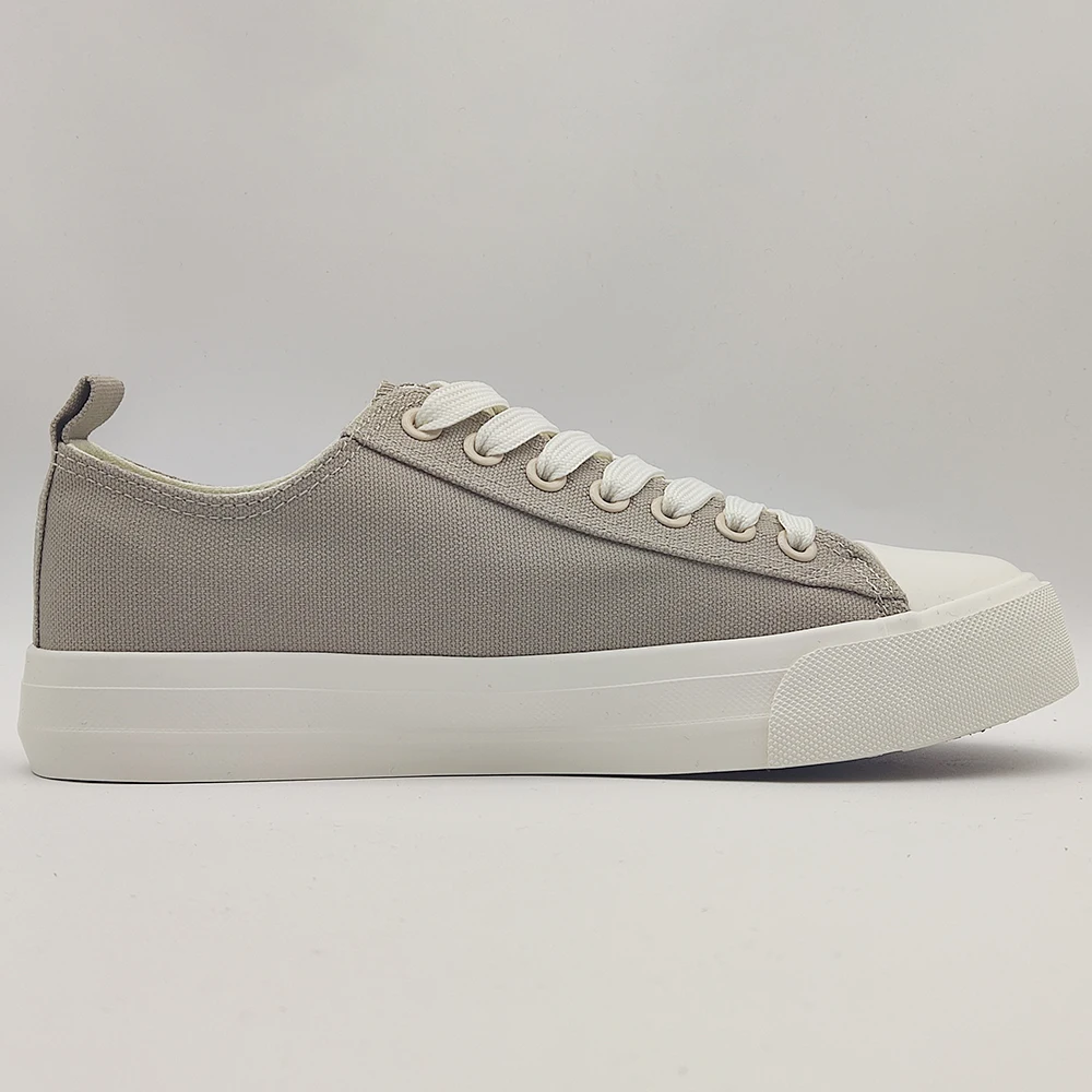 Wholesale Classic Lace Up Customized Men Casual Walking Casual Grey Canvas Shoes For Men New Style
