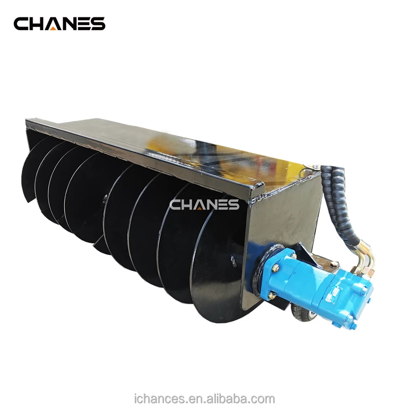 Trench filler attachments with wheels for mini skid steer loader trench filling machine