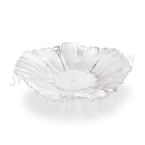 Crystal clear Flower Shape Vegetable Salade Serve Plate Display Tray Big Serving Plates Fruit