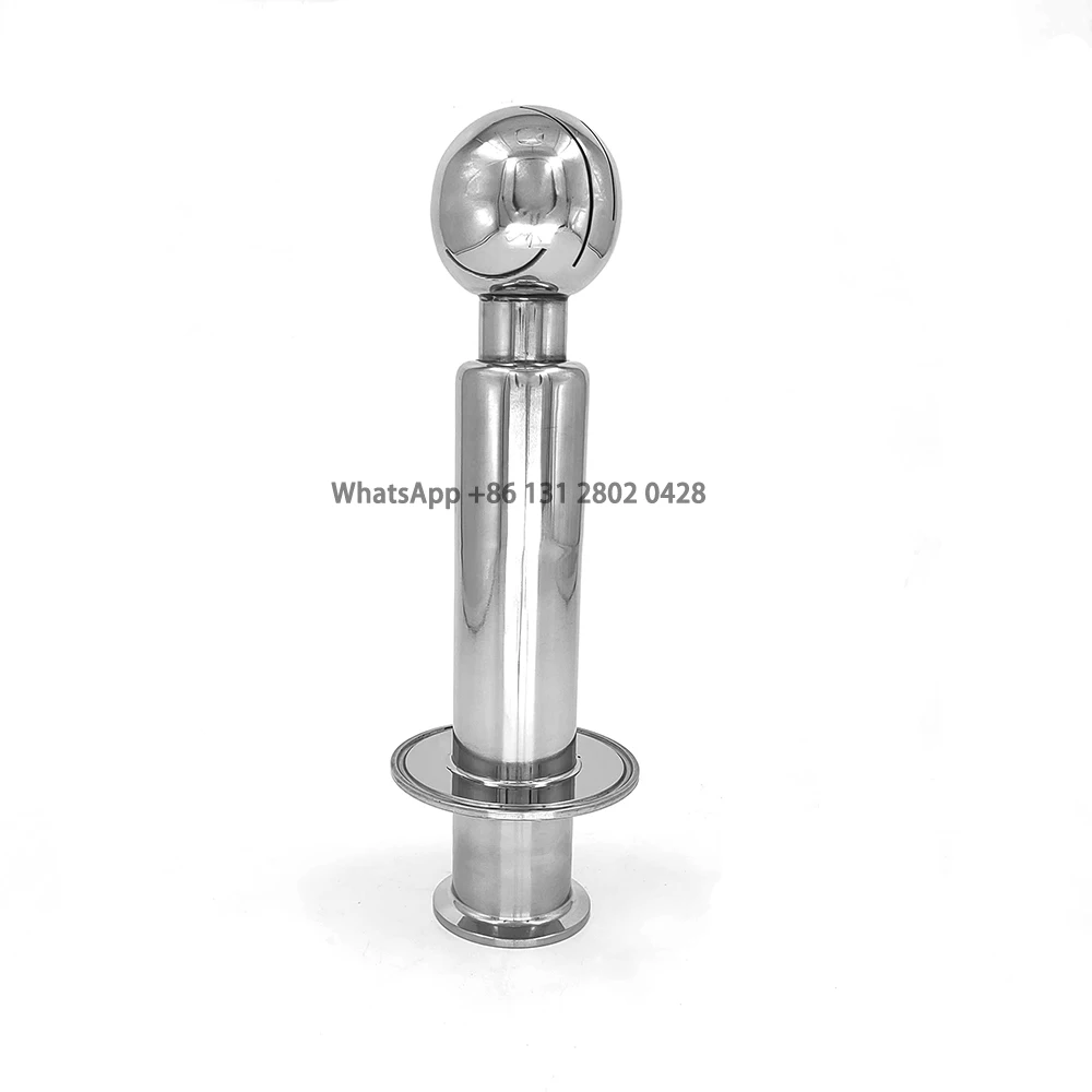 Stainless steel inner wire cleaning ball rotating nozzle 304/316L sanitary grade quick installation ball head nozzle flushing